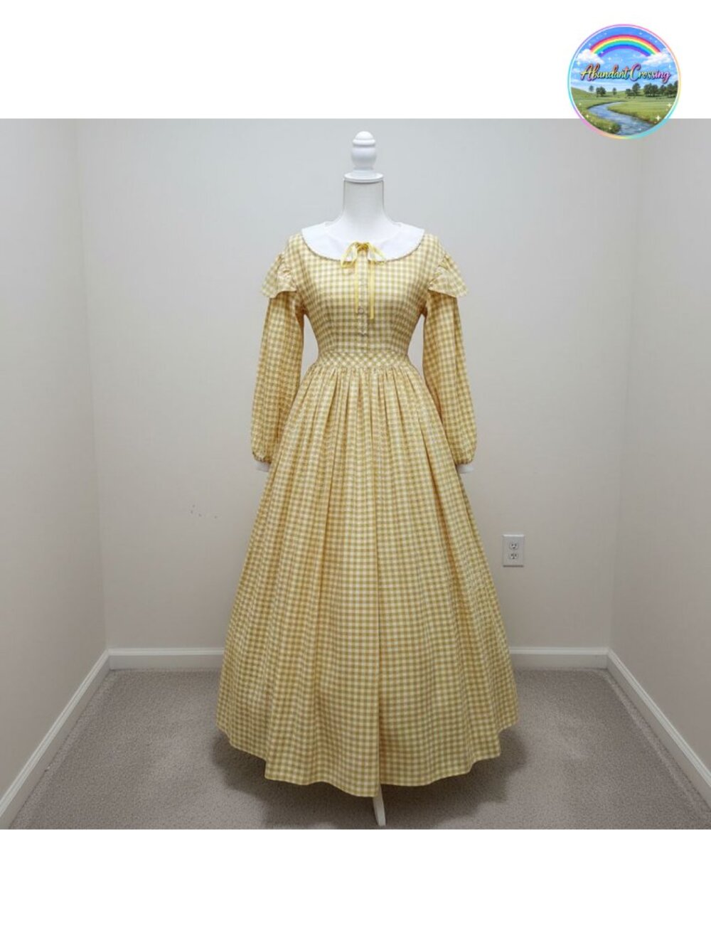 Women's Civil War Victorian Dress Plaid Ball Gown Costume
